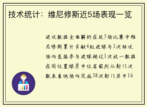 技术统计：维尼修斯近5场表现一览